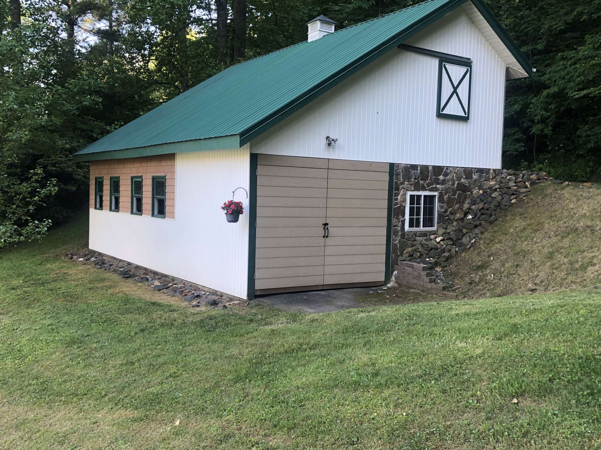 View of barn from home